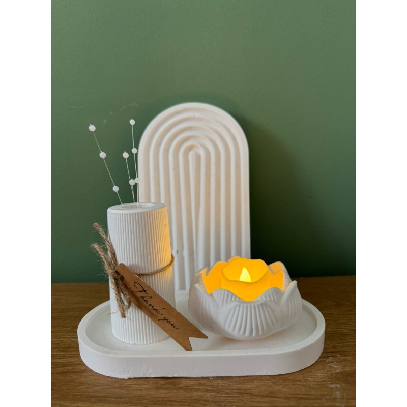 Set de 3 figuras yeso