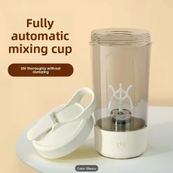 Taza eléctrica portátil 400 ml, recargable con mezcla automática.