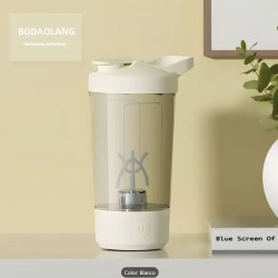 Taza eléctrica portátil 400 ml, recargable con mezcla automática.