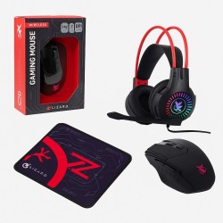 Combo Gamer X-Lizzard – Mouse Inalámbrico + Auriculares RGB + Mousepad