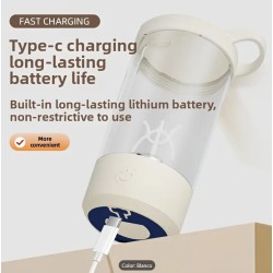 Taza eléctrica portátil 400 ml, recargable con mezcla automática.