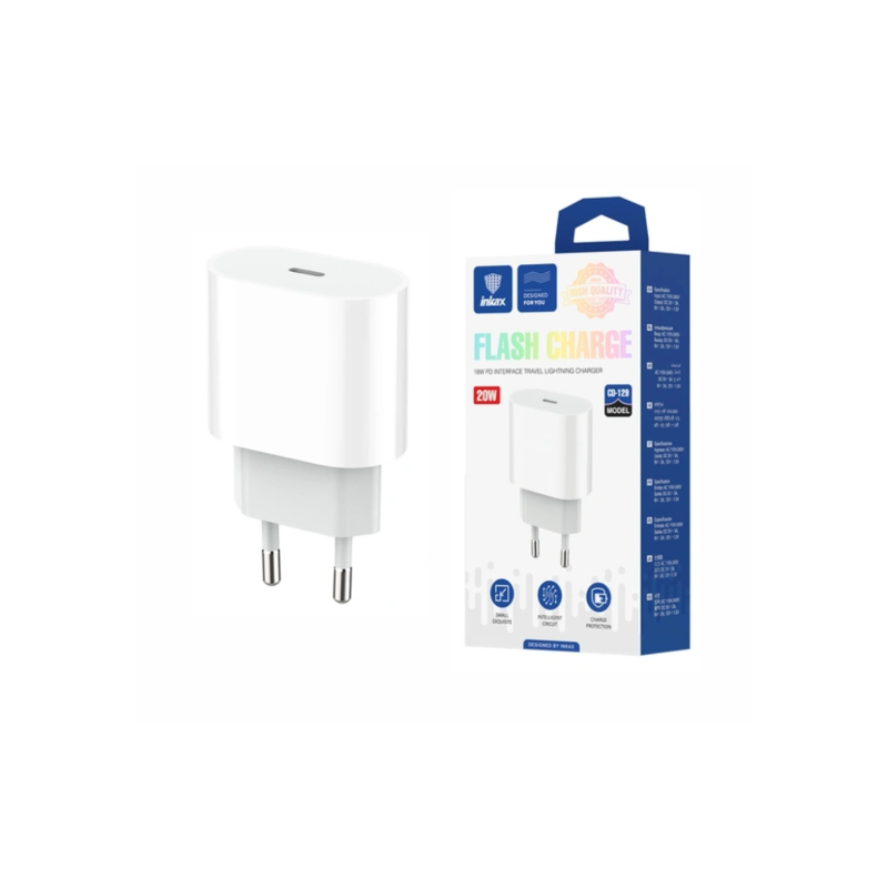 Cargador Rápido USB-C Inlax 20W Flash Charge