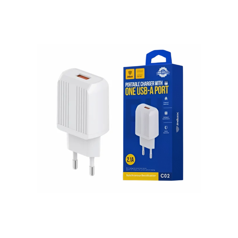 Cargador Inkax USB-A 2.1a blanco