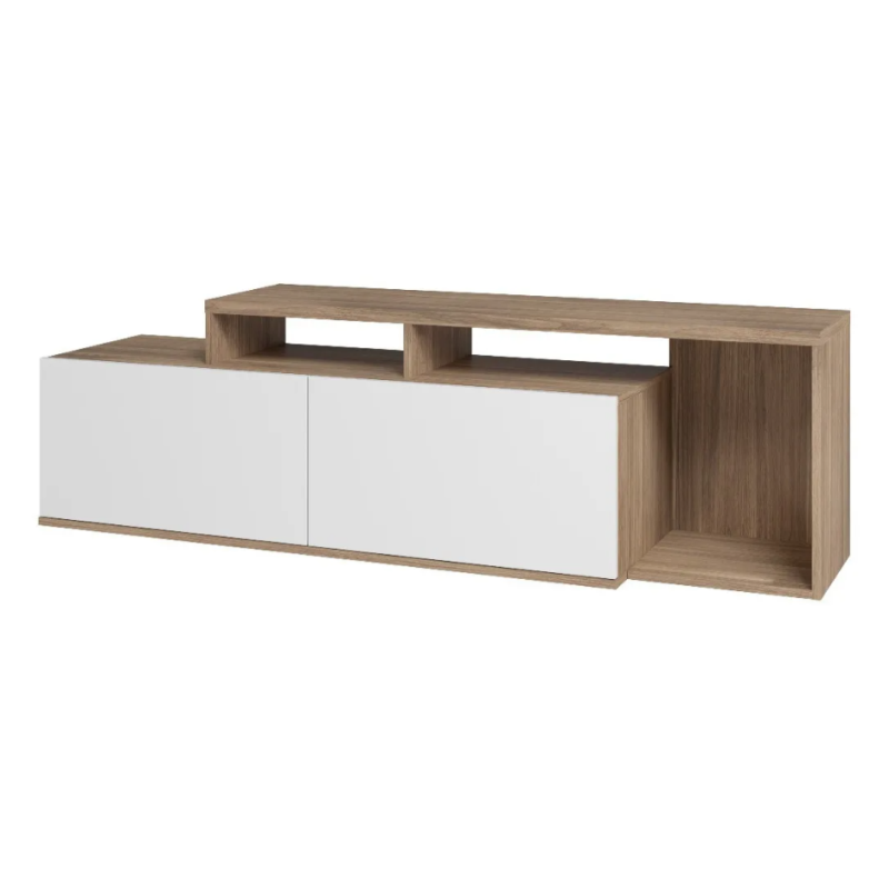 Rack Modular Nórdico Blanco con Puertas y Nicho para TV de hasta 50”