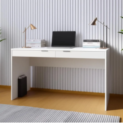 Escritorio Blanco Línea Premium de MDP con 2 Cajones – Muebles Web