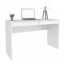 Escritorio Blanco Línea Premium de MDP con 2 Cajones – Muebles Web