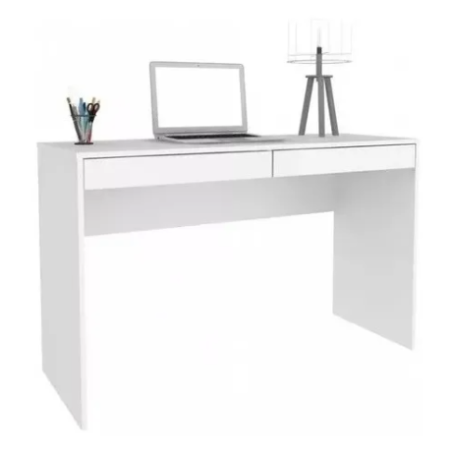 Escritorio Blanco Línea Premium de MDP con 2 Cajones – Muebles Web