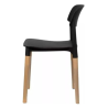 Silla de Comedor Milán Negra Nórdica de Plástico y Madera