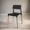 Silla de Comedor Milán Negra Nórdica de Plástico y Madera