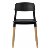 Silla de Comedor Milán Negra Nórdica de Plástico y Madera