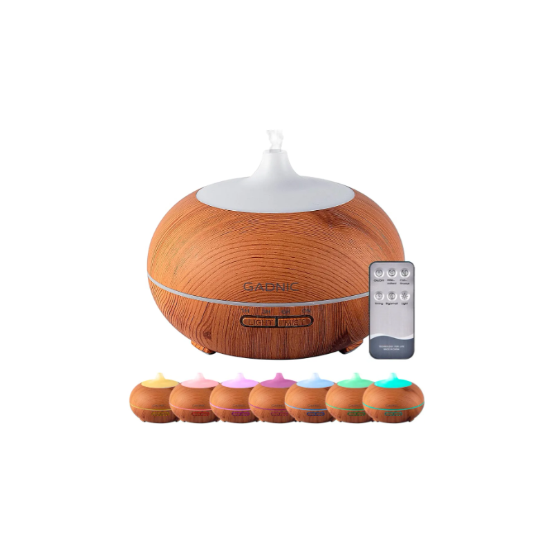 Difusor Aromático con Luces LED y Control Remoto | Humidificador Ultrasónico 300ml