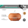 Difusor Aromático con Luces LED y Control Remoto | Humidificador Ultrasónico 300ml