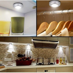 Lámpara Táctil LED 4 Luces a Pilas – Autoadhesiva y Portátil