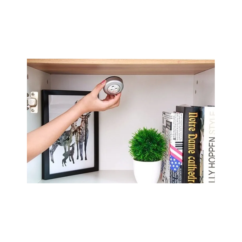 Lámpara Táctil LED 4 Luces a Pilas – Autoadhesiva y Portátil