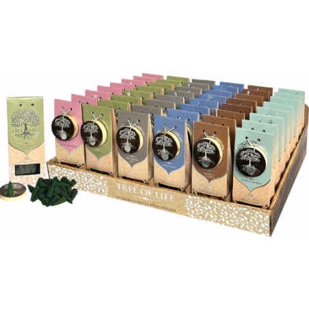 Inciensos en Cono Tree of Life x30 con Porta Incienso de Madera