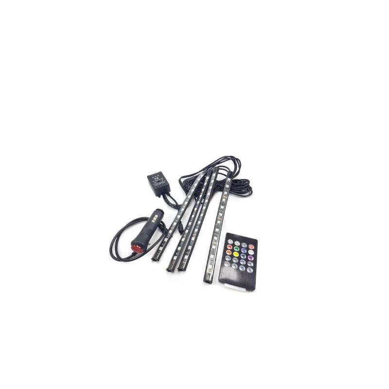 Luces LED Interiores Auto con Control Remoto y Sincronización Musical