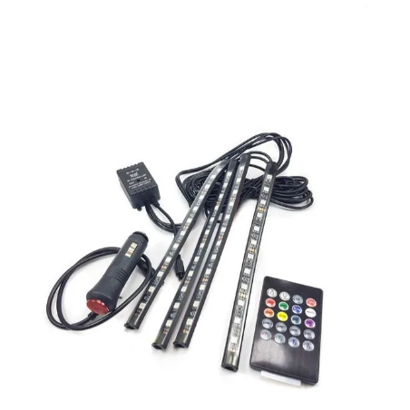 Luces LED Interiores Auto con Control Remoto y Sincronización Musical