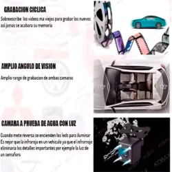 Espejo Retrovisor Full HD con Cámara Frontal y Reversa 4.3”