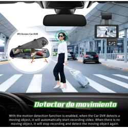 Espejo Retrovisor Full HD con Cámara Frontal y Reversa 4.3”