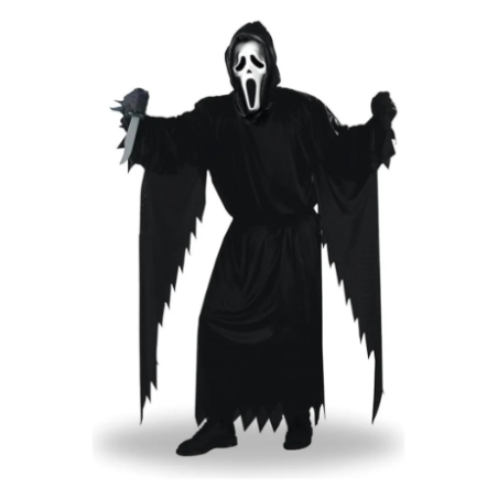 Disfraz Scream niño: capa, cinto y careta – Talles S/M/L
