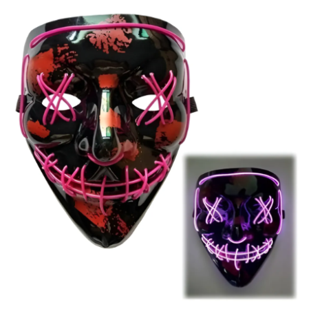 Máscara LED bicolor con 3 modos de luz – Talla única