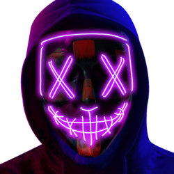 Máscara LED bicolor con 3 modos de luz – Talla única