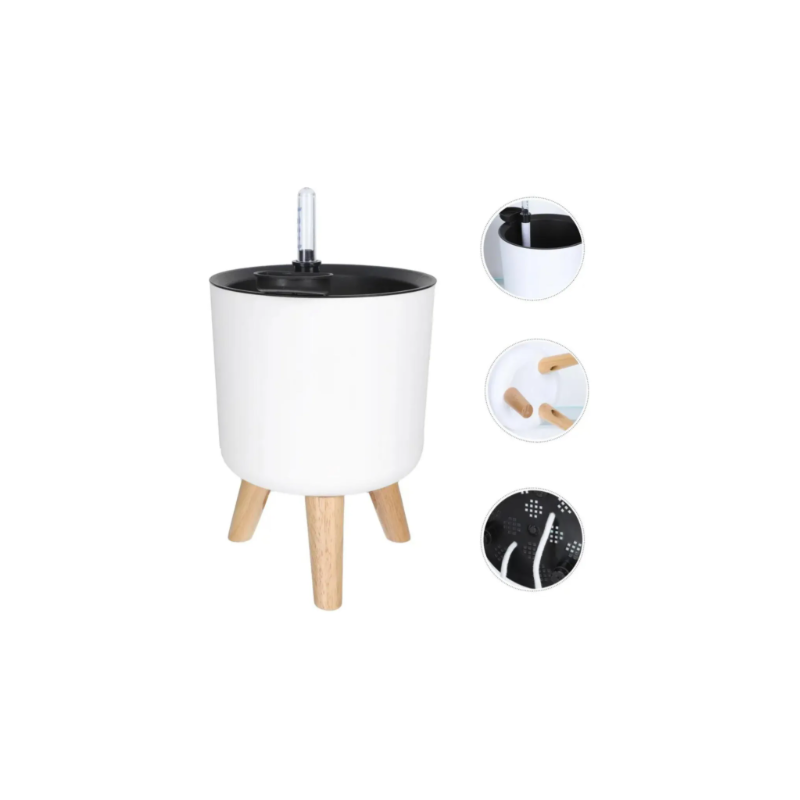 Maceta autorriego 6 L con patas e indicador — ¡Comprá hoy!