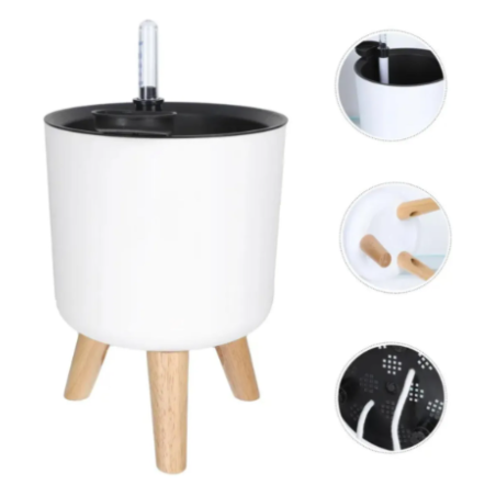 Maceta autorriego 6 L con patas e indicador — ¡Comprá hoy!