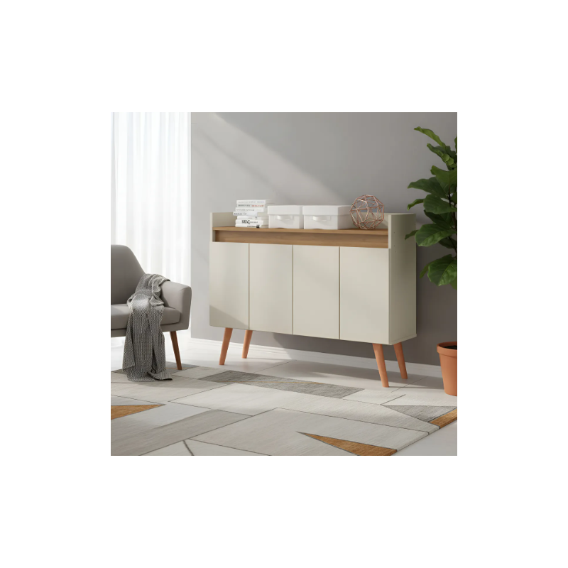 Aparador Quésal 4 puertas 1.08 m MDP y pino – Comprá online