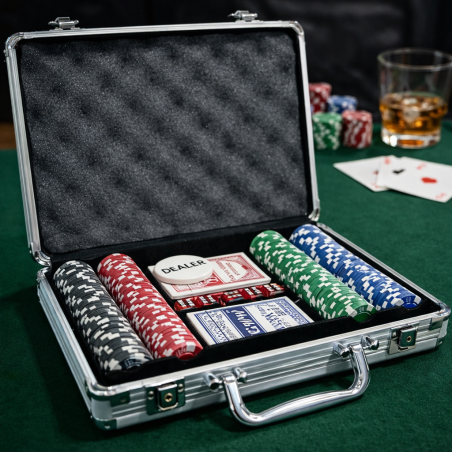 Maletín con 200 Fichas de Póker Profesional