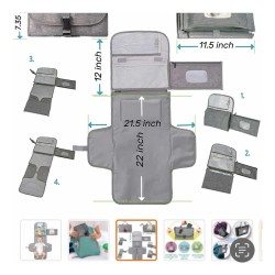 Cambiador Portátil para Bebé Impermeable con Agarre para Coche