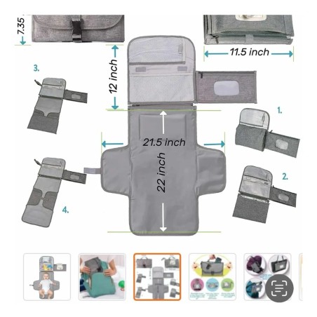 Cambiador Portátil para Bebé Impermeable con Agarre para Coche