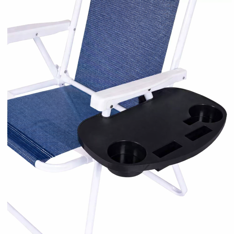 Mesa Auxiliar para Sillas de Playa y Reposeras Plegables MOR Negra