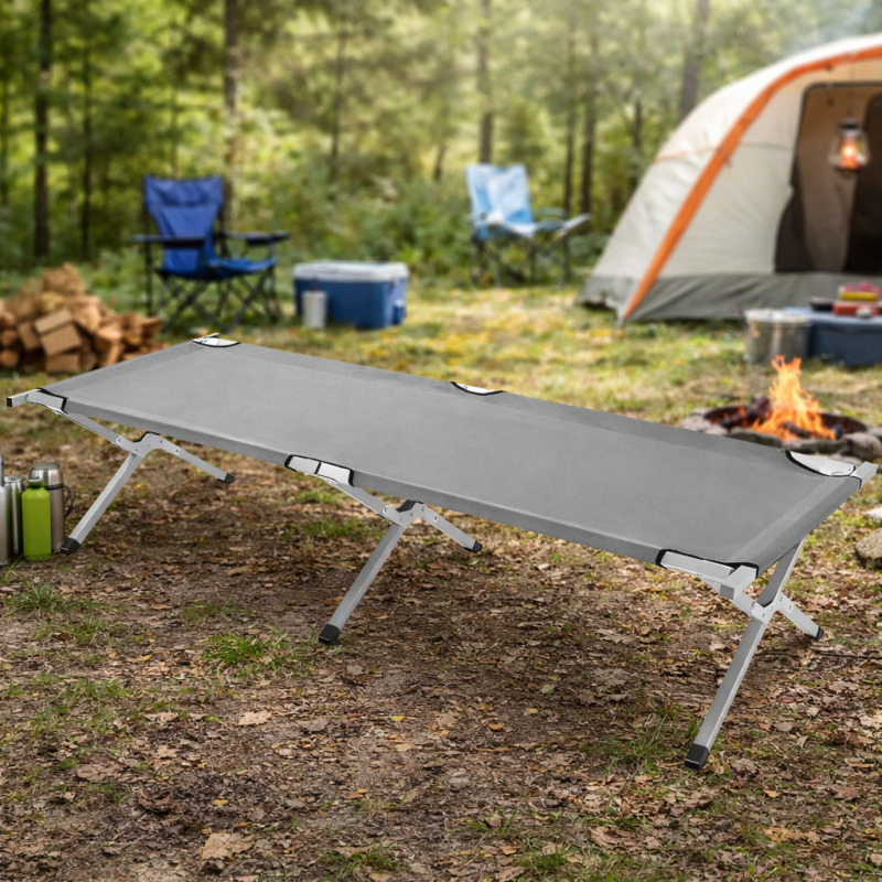 Cama Plegable de Aluminio con Bolso para Camping y Playa